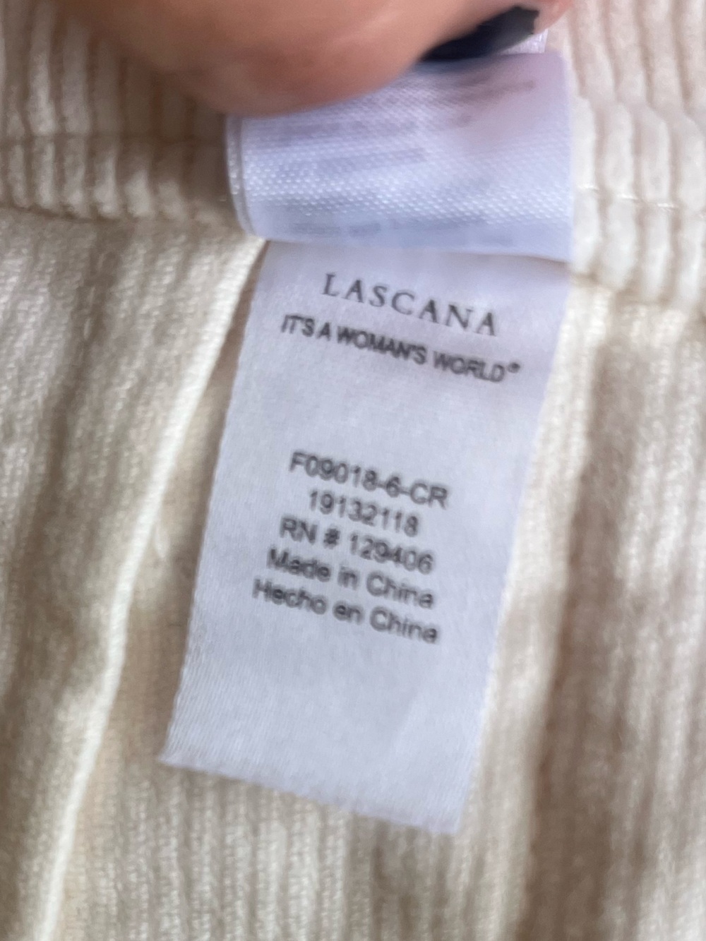 LASCANA Cream Corduroy Style Jeans Size 6 - Picture 9 of 10